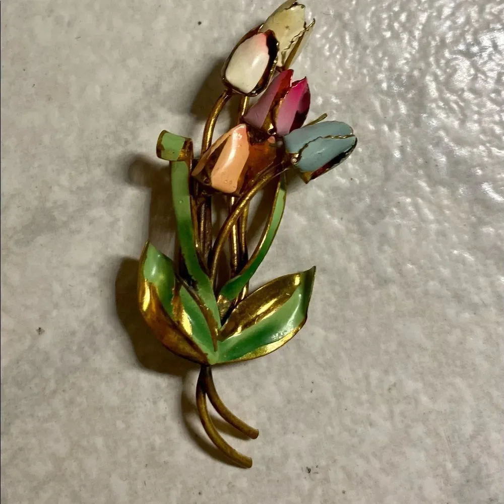 Vintage floral brooch, Austria